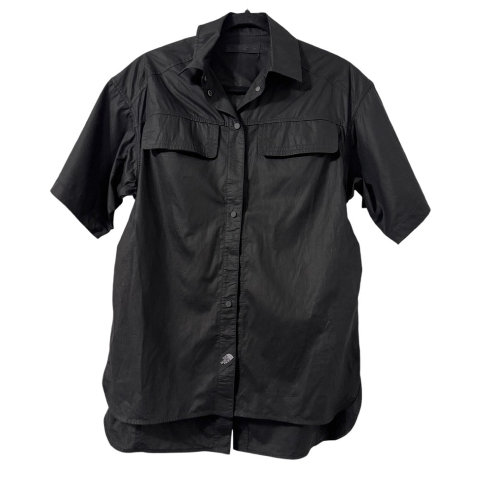 The North Face Womens Black Series Woven Rip‎ Stop Shirt Small Black Open Back